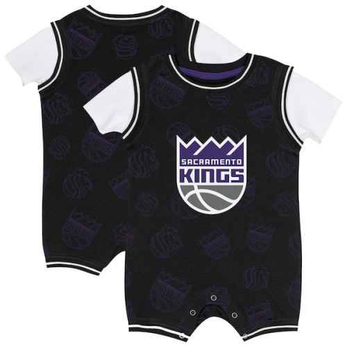 Infant Sacramento Kings Outerstuff Black Logo Mania Romper