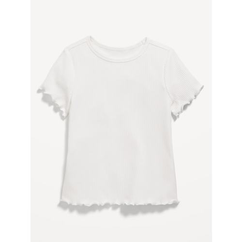 Short-Sleeve Lettuce-Edge T-Shirt for Toddler Girls