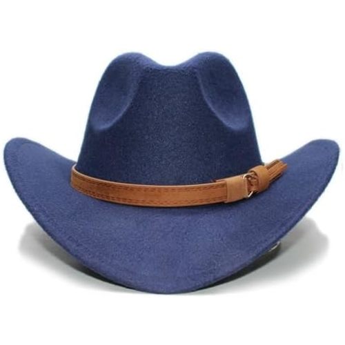 Toddler Baby Cowboy Hat, Boys Girls Cowgirl Hat with Leather Hatband, Wide Brim Infant Kids Western Cowboy Hat