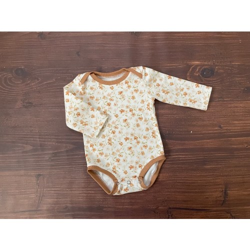 Organic Handmade Infant Bodysuit, Floral, Tiny Print, Flowers