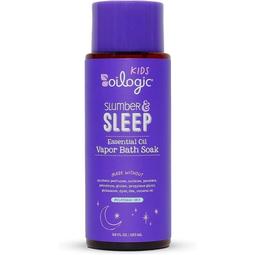 Oilogic Slumber & Sleep Essential Oil Vapor Bath Soak for Babies & Toddlers - Gentle Baby Bath Essentials to Cleanse, Soothe & Calm - Pediatrician-Tested, Safe for Baby Skincare, 9.6 Fl Oz
