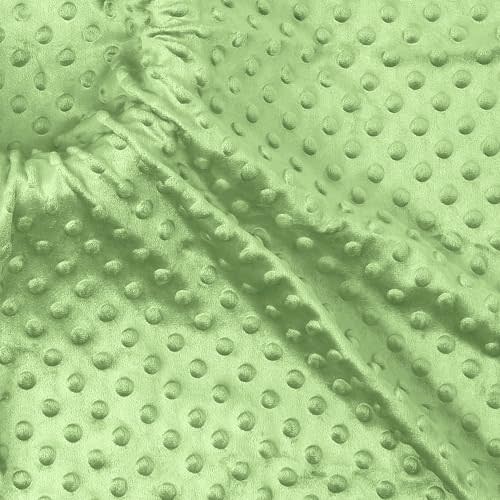 Homiest Minky Dot Fabric by The Yard, 1 Yard x 60 Inch Wide Soft Plush Fabric Sage Green Fleece Fabric, Cuddle Minky Fabric for Blanket, Pillow Covers, Clothing Making, Scarf, Beanie, Sewing