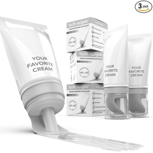 Eli & Ali Tush Swiper - Diaper Rash Cream & Butt Paste Applicator - Universal Fit for Most Diaper Creams | Mess-Free & Hygienic Alternative to Cream Spatula - Carry Less Baby Gear - Grey, 3 Pack