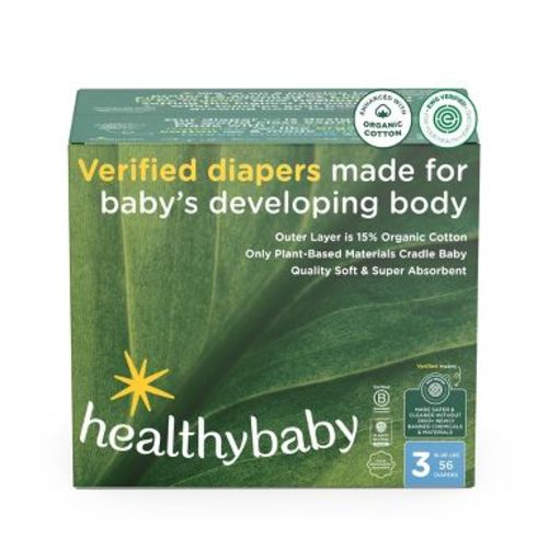 HealthyBaby Certified Safe Organic Cotton Enhanced Diapers - Size 3 - 56ct