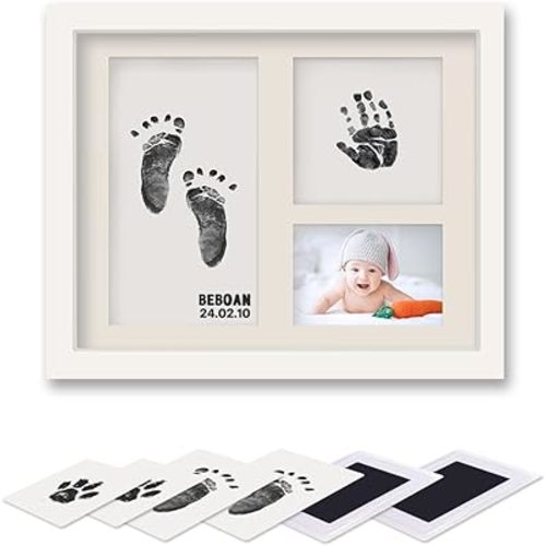 BEBOAN Inkless Hand and Footprint Kit, Baby Footprint Kit, Baby Keepsake Frames Ornament and Letter DIY Sticker, Personalized Mom/Baby Gifts, Pet Paw Print Impression Kit, Cat/Dog Paw Print Kit