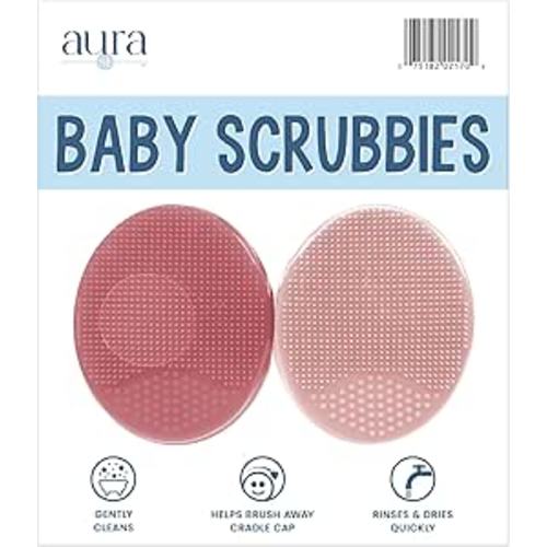 S&T INC. Cradle Cap Brush for Baby, 2 Pack, 2" x 2.5", Pink
