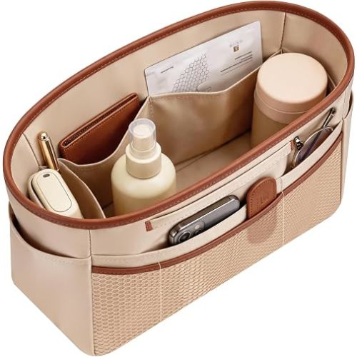 GIVLEFLY Purse Organizer Insert, Satin Tote Bag Organizer Insert, Handbag Divider for Inside Purse, Compatible with Longchamp, Neverful, Speedy and More