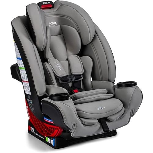 Britax One4Life All-in-One Car Seat, Up to 10 Years of Use, Rear Facing, Forward Facing, & Booster Modes, Extended Rear-Facing, ClickTight Installation & Breathable SafeWash Fabrics — Mineral Gray