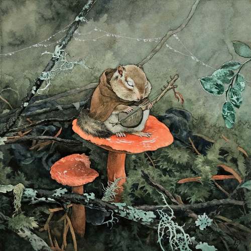 Lily Seika Jones - The Mushroom Bard Print