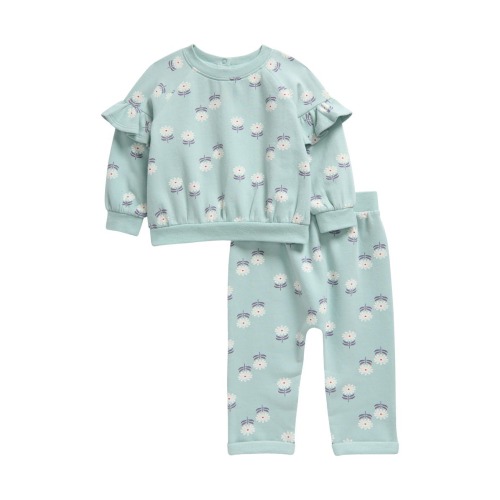 Ruffle Trim Sweatshirt & Sweatpants Set, 9M