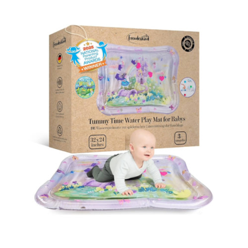 Premium Water Play Mat XXL – Award-Winning Inflatable Tummy Time Water Mat – Sensory & Motor Development Designed by Professional Educators – Certified 100% Baby-Safe Materials
