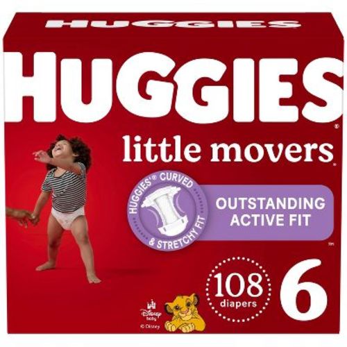 Huggies Little Movers Active Fit Diapers - Size 6 - 108ct