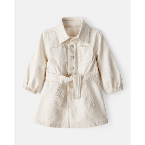 Baby Girl Embroidered Cotton Long-Sleeve Dress - White - OshKosh B'gosh | Carter's