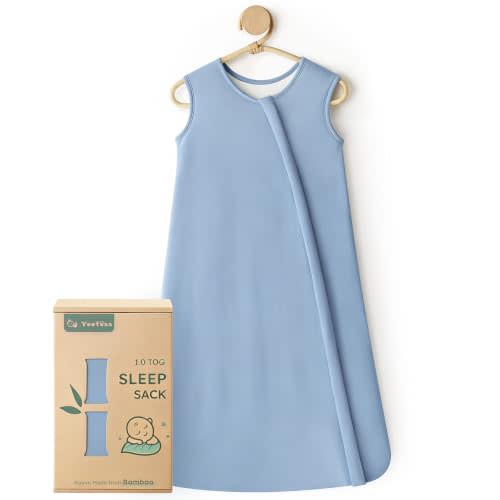 Yoofoss Baby Sleep Sack 6-12 Months Rayon Made from Bamboo 1.0 Tog | 2-Way Zipper Baby Wearable Blanket,Super Soft Infant Toddler Sleeping Sack