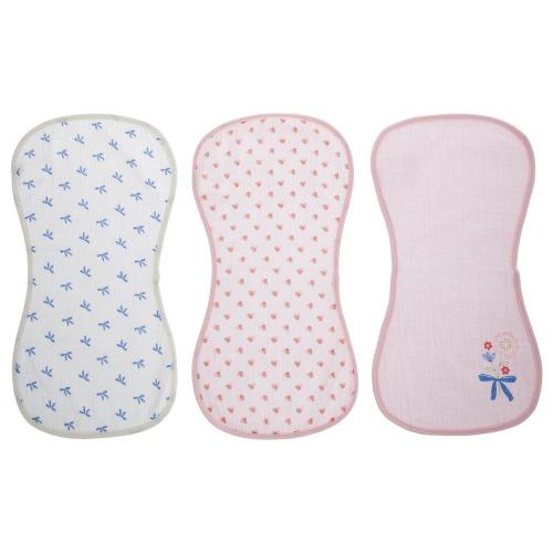 Blue Bows & Pink Floral Burp Cloths