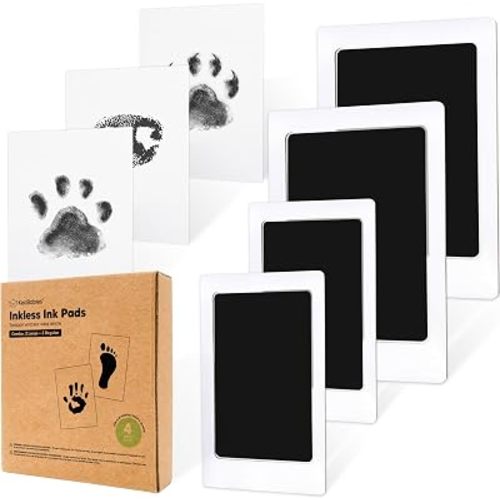 4pk Inkless Paw Print Kit for Dogs, Cats, Pets Ink Pads (Jet Black, Combo)