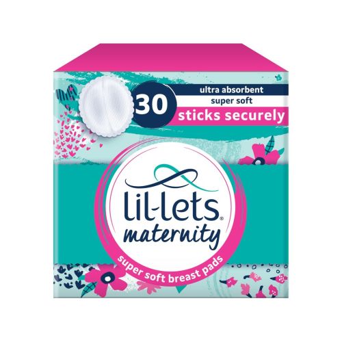 Lil-lets Maternity Breast Pads - Nursing Pads - Nipple Covers Ultra Absorbent Super Soft Slim Sticks Securely Leak Protection -Comfort Fit 30 pcs