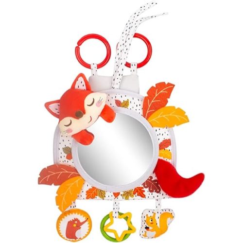 Baby Activity Hanging Toy with in-Sight Car Mirror for car seat, Stroller, Crib and Tummy time (Fox)