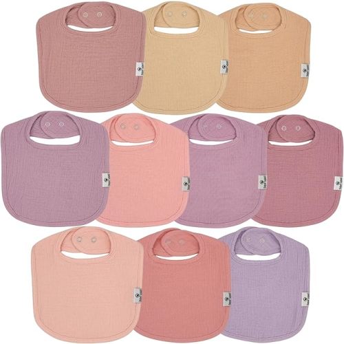 DiaperSquad's 100% Organic Cotton Baby Drool Bibs, Super Absorbent & Adjustable Baby Bibs for Drooling and Teething