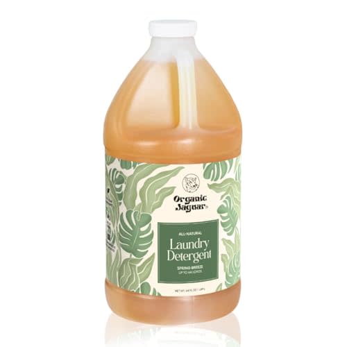 Organic Jaguar Laundry Detergent, Spring Breeze, Up to 64 Loads, 100% Natural Formula with Essential Oils, Gentle & Effective Formula Without Harsh Ingredients, Paraben & Sulfate Free, Natural Scent