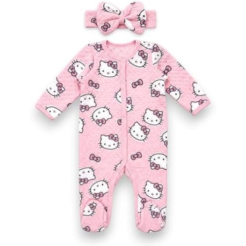 Hello Kitty Baby Girls' Footies Newborn Snap Buttons Onesie Romper