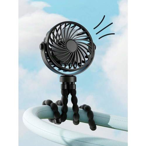 2pcs Octopus Stroller Fan, USB Rechargeable Quiet Portable Handheld Foldable Travel Fan With LED Night Light 3 Speed Adjustable, Multifunctional Desk Fan For Indoor Outdoor, Suitable For Gym, Golf Cart, Travel, Camping, Baby Stroller Accessories, Recharge