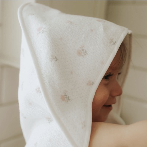 Ditsy Floral Baby Hooded Towel - Pink