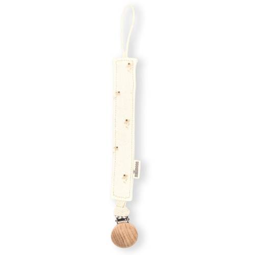 Floral daisy organic cotton knit pacifier clip / organic cotton knit paci clip / Organic cotton knit dummy clip