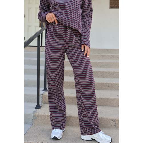 Carson Stripe Pants in Wine – Henly