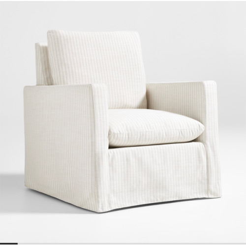 Ever Slipcovered Striped Nursery Glider Chair by Leanne Ford