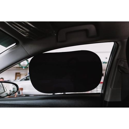 Car Window Shades - Certified 99.79% UVA & 99.95% UVB sun protection. Award winning car sun shade for side windows. 4 Pack (2 Transparency options) 22" x 14" -window shade for car baby by Kinder Fluff