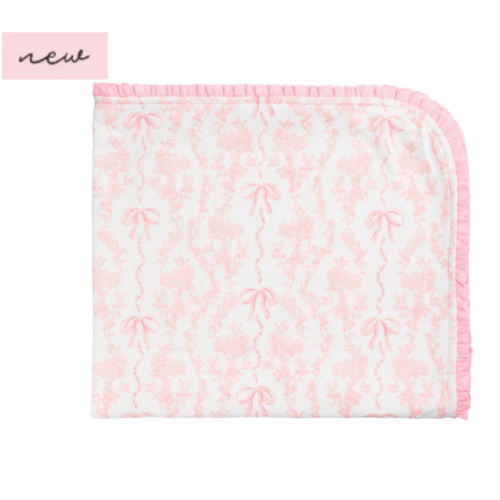 Toile Bow Arrival Blanket Set | Soft Cotton for Newborns | Mud Pie