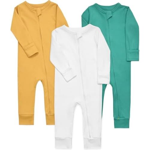 Aablexema Baby Cotton Footless Pajamas with Mitten for Newborn - 18 Months