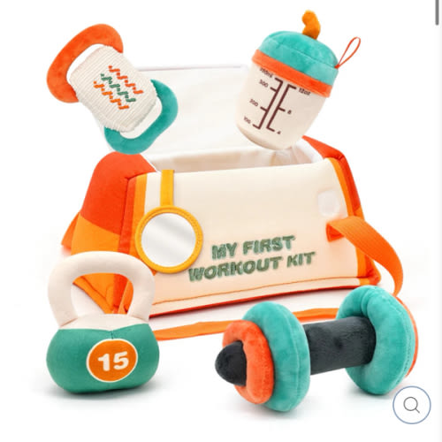 Workout Plush Toy with Rattle for Toddlers