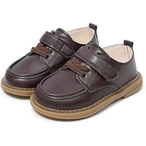 ohsofy Infant Baby Boy Oxford Shoes PU Leather Loafers Rubber and Soft Sole Wedding Dress Shoes Toddler Girl Baby Walking Shoes