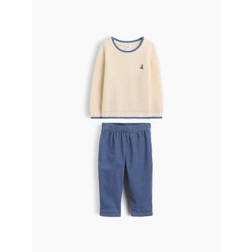 Baby Sweater & Corduroy Pants Outfit Set
