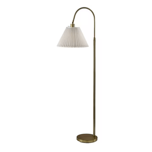 Adesso Thalia 58.5" Antique Brass Floor Lamp with Empire Shade (SL2614-21) | Staples