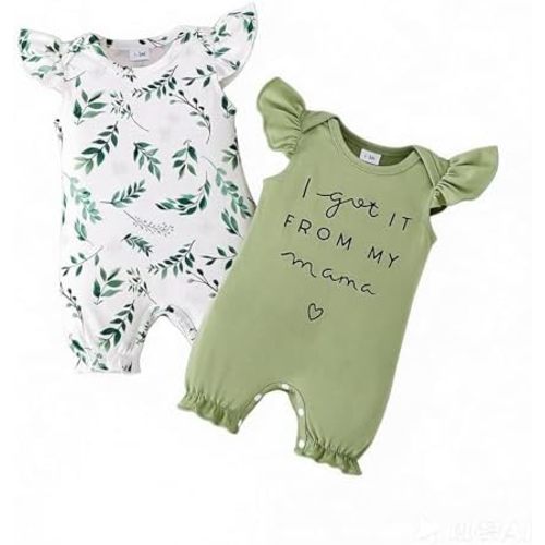 Newborn Baby Girl Clothes Fall Winter Outfits Infant Jumpsuit Letter Print Romper Coming Home Outfit 2Pcs Set