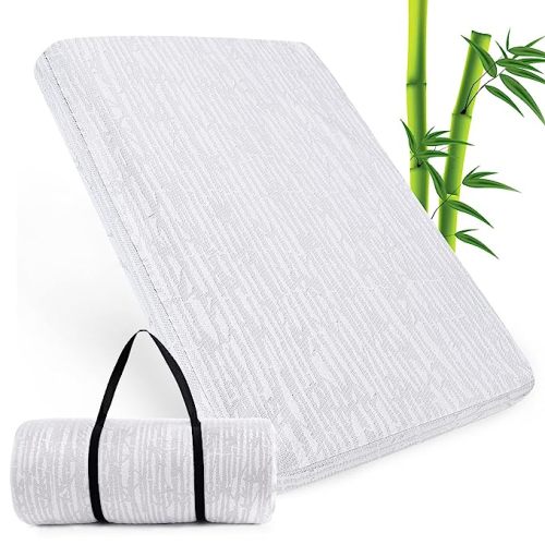 Crib Mattress Topper Memory Foam 2-Inch, Toddler Bed Mattress Topper Waterproof Bamboo Dual Sided|Crib Mattress Pad Topper with Removable Anti-Slip Protector|52" x 27" x 2" - 52" X 27"
