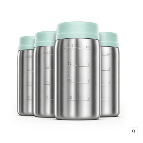 Papablic Stainless Steel Breast Milk Storage Bottles (4-Pack)