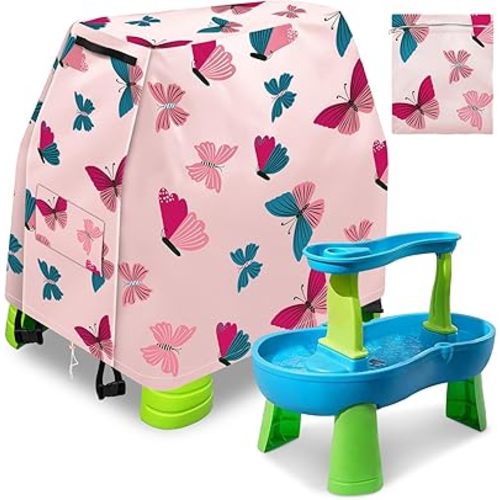 Intoypad Kids Water Table Cover for Step2 Rain Showers Water Table Accessories, Outdoor Toys Waterproof Sunshade Dust Cover for Toddlers 1-3 Outdside Step 2 Watertable Toys for Kids Ages 3-5