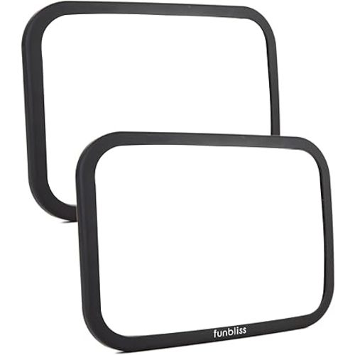 Funbliss 2-Pack Baby Car Mirror - Shake-Proof & Shatterproof, 360° Adjustable Angle, Clear Wide View for Rear-Facing Infants, Easy Install, Perfect Baby Travel Gear & Carseat Accessories