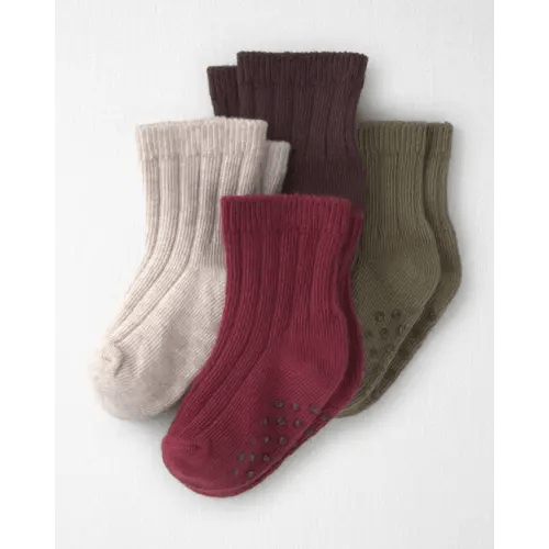 Baby 4-Pack No-Slip Ankle Socks Made with Organic Cotton - Little Planet | Carter's