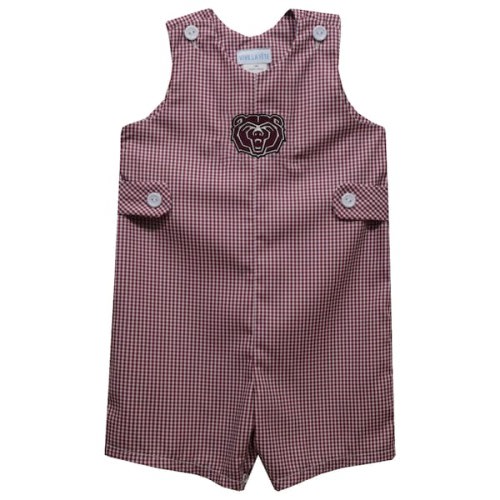 Missouri State University Bears Vive La Fete Infant Gingham Jon Jon Romper - Maroon