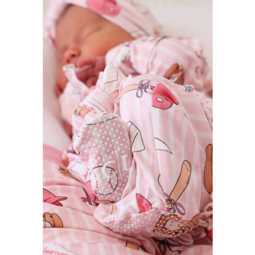 Ballpark Babes Ruffle Zipper Footie