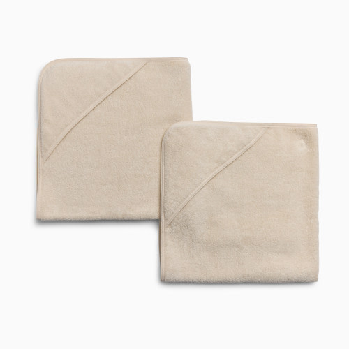 Tiny Kind Organic Hooded Towel 2-Pack - Antique White, 0-24 M