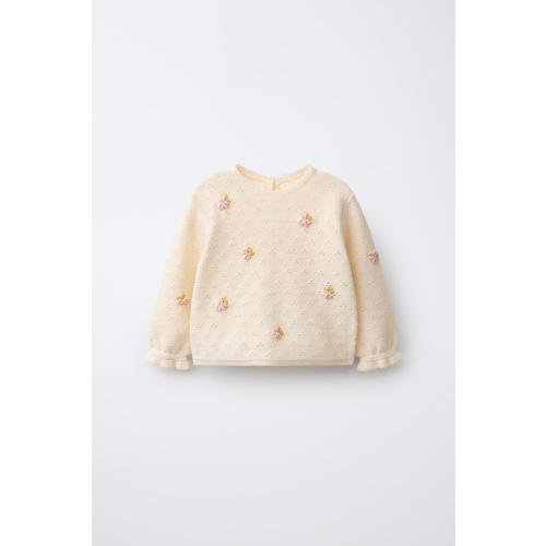 OPENWORK AND BOBBLE JUMPER - Ecru | ZARA United States