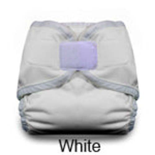 Small Thirsties Diaper Cover in White - Hook and Loop - sized diaper cover