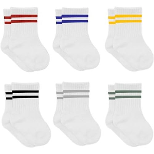 bistyle Baby Grip Ankle Socks 6 Pairs | Newborn Infant Toddlers Sock Organic Cotton | Kids Boys Girls Ankle
