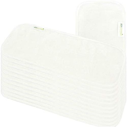 wegreeco Reusable Soft 4 Layers 12 Pack Bamboo Inserts for Baby Cloth Diaper,High Absorbing Washable Liners